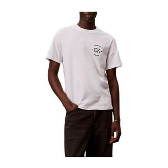 Calvin Klein T-Shirts, male, White, Size: XS Logo Graphic T-Shirt