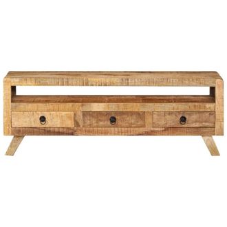 Berkfield Home TV Cabinet 110x30x40 cm Solid Mango Wood in Brown | Size: 110 x 30 x 40 cm