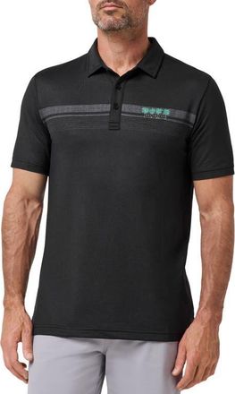 Travis Mathew Featherweight Polo in Black/coral Haze at Nordstrom, Size Xx-Large