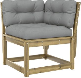 vidaXL Sof&aacute; Esquinero Jard&iacute;n Y Cojines Madera Impregnada 73x73x78 Cm Vidaxl