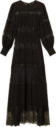 Twinset Lange jurk - Dames - Maxi kleedjes - Zwart - M - Kleedjes