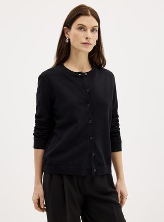 Contemporaine Womens Fine-knit solid essential Cardigan Sweater