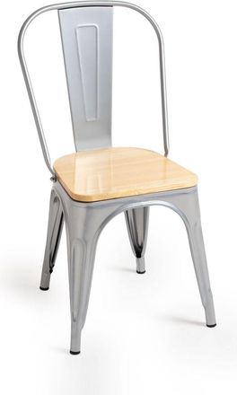 Regalos Miguel Sillas Comedor - Silla Torix Madera Natural - Gris Metalizado