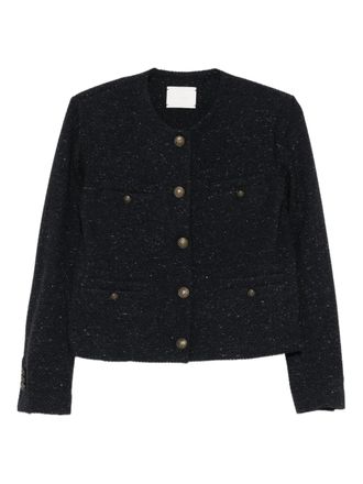 Circolo 1901 button-up tweed jacket - women - Fabric - 42 - Black