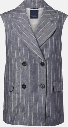Max Mara Ballo pinstripe double-breasted linen vest