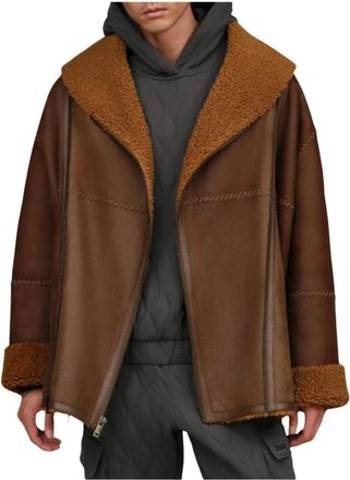 UGG Imitatie Shearling Jas - Heren - Jassen - Bruin - L/Xl - Jassen