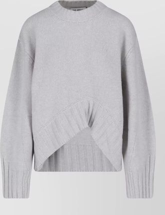 The Attico cashmere wool asymmetric ribbed crewneck sweater