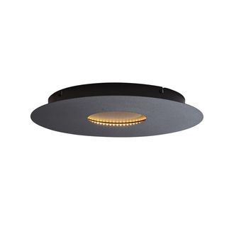 QAZQA Moderno L&aacute;mpara De Techo Moderna Negra De 40 Cm Con Led Regulable En 3 Pasos - Morning Acero Redonda Incluye Led Max. 1 X 18 Watt - Qazqa