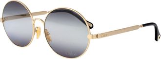 Chlo&eacute; Womens Sunglasses Ch0281s Gold-Grey Metal Gold-Gold-Grey Gold/gold/grey