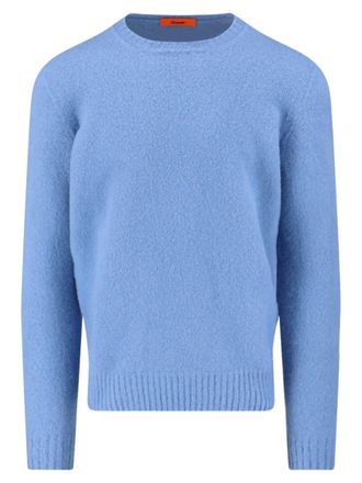 Drumohr Light Blue Crewneck Textured Knit Sweater