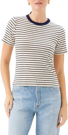 Fifteen Twenty Mandy Stripe T-Shirt in Cream/Navy at Nordstrom, Size X-Small