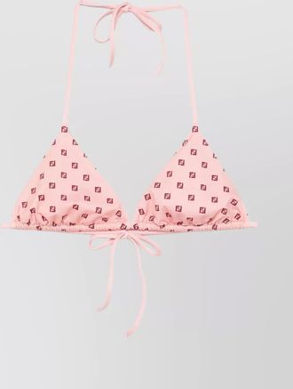 Fendi logo-print triangle halterneck bikini top