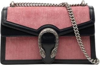 Gucci Pre-owned Cross Body Bags, female, Pink, Size: ONE SIZE Pre-owned Corduroy Cross Body Bag