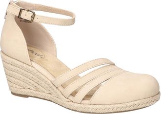 Easy Street Daytona Ankle Strap Espadrille Platform Wedge in Bone at Nordstrom, Size 8.5