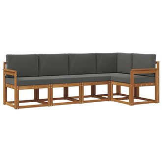 vidaXL Conjunto De Sof&aacute;s De Exterior 5 Pcs Natural Y Antracita Vidaxl