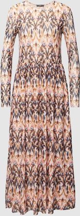 Montego Montego Midikleid mit Allover-Muster in Marine, Gr&ouml;&szlig;e 36