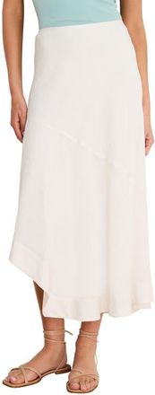 Nic+Zoe Long Engagement Rumba Linen Blend Skirt in Paper White at Nordstrom, Size Xx-Large