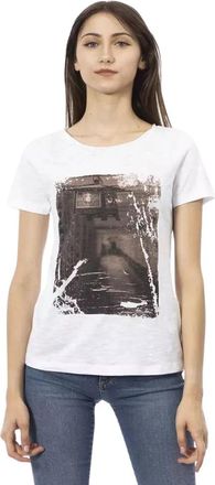 Trussardi Chique wit katoenmix T-shirt - Dames - T-shirts - Wit - M - Katoen - Tops