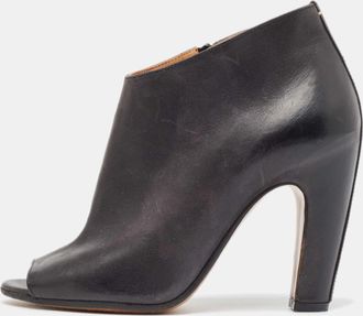Maison Margiela Maison Martin Margiela Black Leather Open Toe Ankle Booties