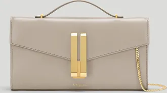 DeMellier The Vancouver Clutch in Taupe Smooth Leather Clutch