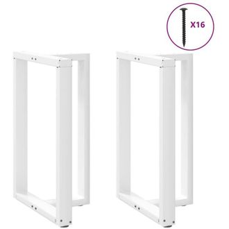 vidaXL Patas Para Mesa De Bar En Forma De T (2 Unidades), Color Blanco, 60 X 35 X (90-91) Cm, Acero Vidaxl