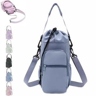 Generic Water Bottle Shoulder Bag - The Ultimate Outdoor Companion, Water Bottle Bag Crossbody with Strap for Camping, Travel (Blue)