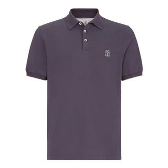 Brunello Cucinelli Polo con Logo - - Tops - Uomo - Viola - S