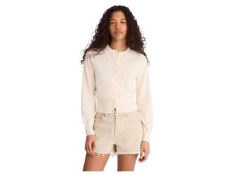 Madewell Button-Front Cardigan in 100% Cotton Womens Sweater Vintage Ivory : XL (Womens 14-16)