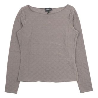 Emporio Armani Long Sleeve Tops, female, Beige, Size: L Long Sleeve Tops