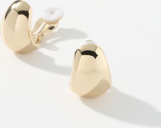 Simons Womens Oval wide half-Hoop Earrings