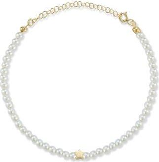 Sphera Milano Cultured Pearl Star Charm Bracelet in Gold at Nordstrom Rack