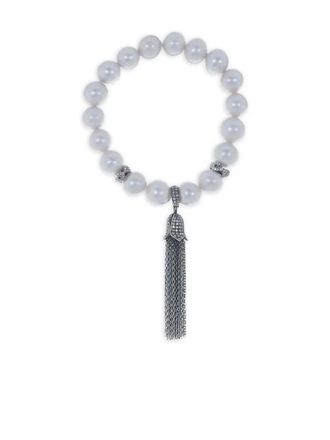 Loree Rodkin pearl and diamond bracelet - women - Diamond/Silver/Pearl/Sapphire/Rhodium - One Size