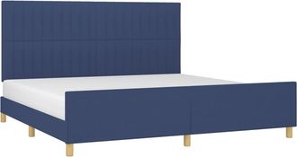 vidaXL Cama Sin Colch&oacute;n Tela Azul 200x200 Cm Vidaxl