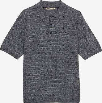 Maurizio Baldassari Polo aus meliertem Leinen-Kaschmir-Strick