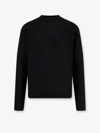 Fendi Cotton sweater with FF jacquard effect - FENDI - gender_Man