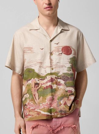 Carne Bollente Mens Sailors Delight painted landscape shirt