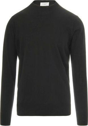 Paolo Pecora Truien & Vesten, Heren, Zwart, XL, Wol, Zwarte Wollen Trui