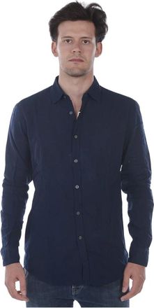 Daniele Alessandrini Casual Shirts, male, Blue, Size: 4XL Camicia Basica Collo Piccolo