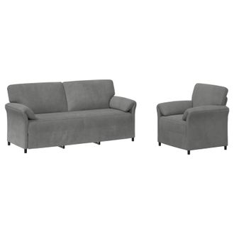 vidaXL Set Di Divani 2 Pz Grigio Scuro Velluto Vidaxl