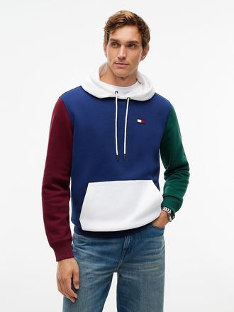 Tommy Hilfiger Mens Colorblock Brushed-Back Hoodie - Preppy Navy - XXXL
