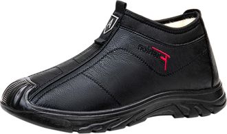 Generic Mens Winter Shoes, Lightweight Non-Slip Warm Boot Waterproof Leather Shoes Outdoor Walking Shoe Comfort Fit Soft Sole Snow Sneakers Fur Lining Ankle B