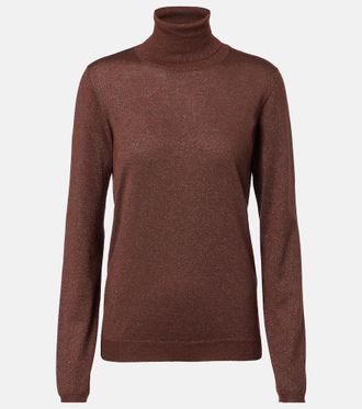 Brunello Cucinelli Cashmere and silk-blend turtleneck sweater