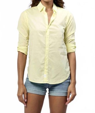 Dear John Denim Lola Solid Button Down Top In Yellow
