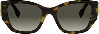 Fendi FF Diamonds 54mm Cat Eye Sunglasses in Dark Havana /Gradient Brown at Nordstrom