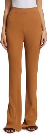 A.L.C. Logan Rib-Knit Flared Pants In Brown