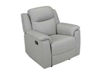 Vente-Unique Sill&oacute;n relax EVASION de piel - Gris claro