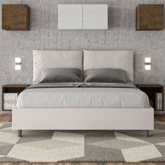 Les Tendances Les Tendances - Letto matrimoniale senza rete imbottito 160x200 similpelle bianco Antea