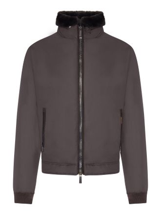 Moorer TECHNICAL FABRIC BOMBER JACKET WITH FUR COLLAR - Moorer - Man