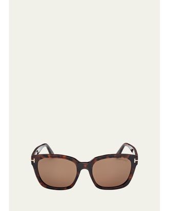 Tom Ford Haylay Acetate Rectangle Sunglasses