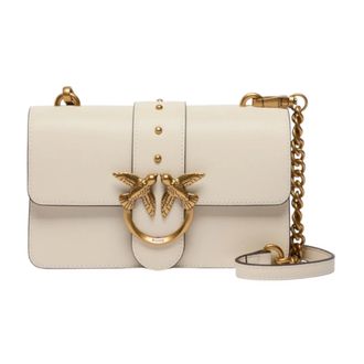 Pinko Pinko, Tassen, Dames, Wit, ONE Size, Leer, Love One Mini